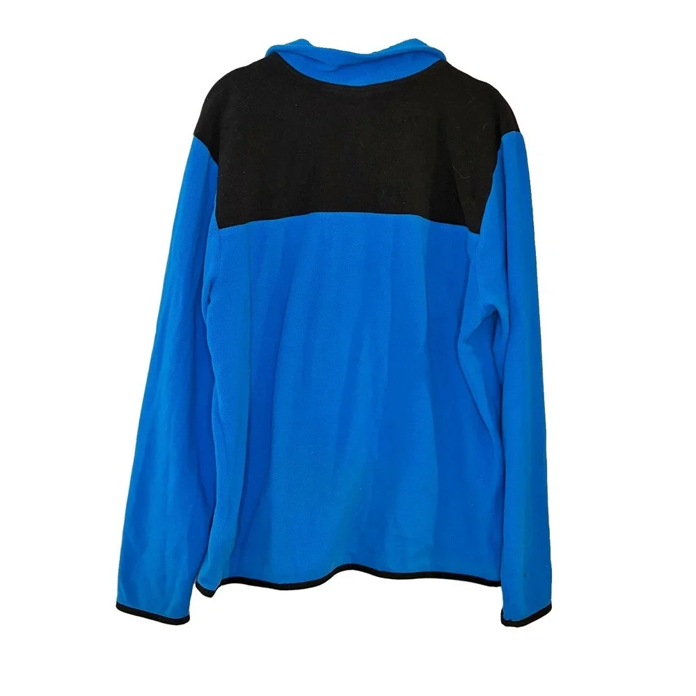 The North Face Men's L Blue/Black Colorblock Fleece 1/4 Zip Mock Neck